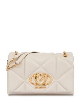 Love Moschino Umhängetasche mit Logo-Schild - Weiß von Love Moschino