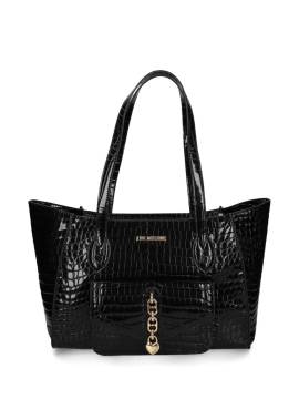 Love Moschino Shopper mit Kroko-Effekt - Schwarz von Love Moschino