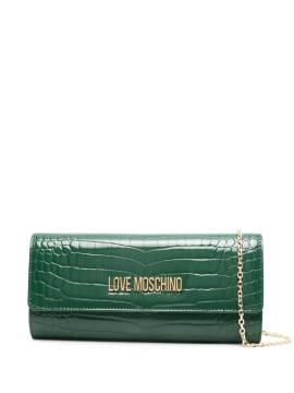 Love Moschino Clutch in Kroko-Optik - Grün von Love Moschino