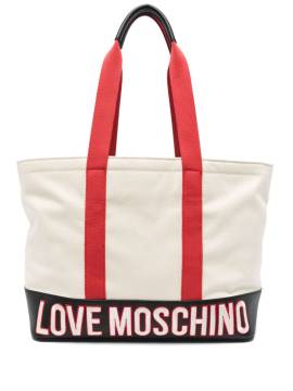 Love Moschino Shopper mit Logo-Stickerei - Nude von Love Moschino