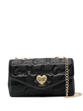 Love Moschino Schultertasche mit Logo-Schild - Schwarz von Love Moschino