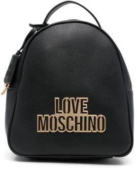 Love Moschino Rucksack mit Logo-Schild - Schwarz von Love Moschino