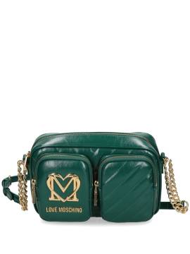 Love Moschino Umhängetasche mit Logo-Schild - Grün von Love Moschino