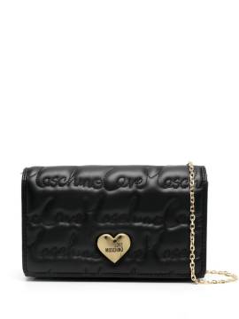 Love Moschino Schultertasche mit Logo-Schild - Schwarz von Love Moschino