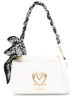 Love Moschino Schultertasche mit Logo-Schild - Weiß von Love Moschino