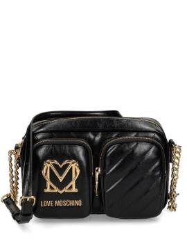 Love Moschino Schultertasche mit Logo-Schild - Schwarz von Love Moschino