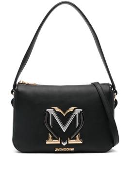 Love Moschino Schultertasche mit Logo-Schild - Schwarz von Love Moschino