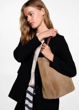 Shopper-Bag aus Leder von MANGO TEEN