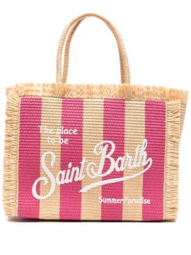 MC2 Saint Barth Vanity striped straw beach bag - Nude von MC2 Saint Barth