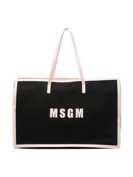 MSGM Kids Logo-Shopper mit Kontrastborten - Schwarz von MSGM Kids