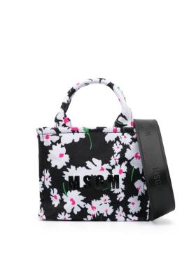 MSGM Mini Handtasche mit floralem Print - Schwarz von MSGM