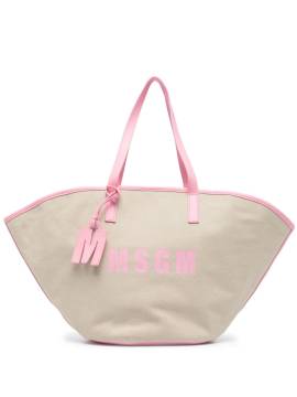 MSGM New Shopper mit Logo-Print - Nude von MSGM