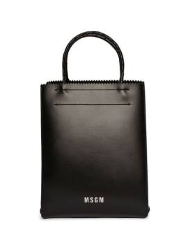 MSGM Leder-Handtasche mit Print - Schwarz von MSGM