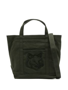 Maison Kitsuné Kleine Tote Bag mit Fuchskopf - Grün von Maison Kitsuné