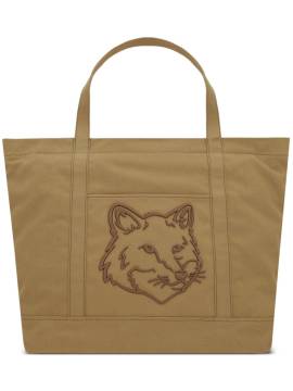 Maison Kitsuné Tote Bag mit Fox Head-Stickerei - Braun von Maison Kitsuné