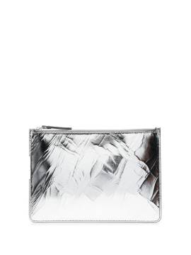 Maison Margiela Broken Mirror Clutch aus Leder - Silber von Maison Margiela