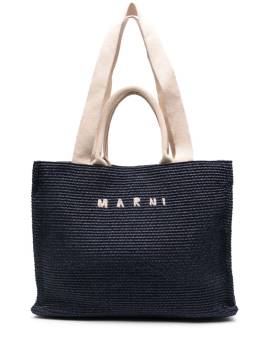 Marni Bast-Shopper mit Logo-Stickerei - Blau von Marni