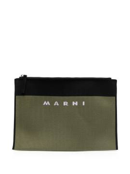 Marni Clutch mit Jacquard-Logo - Grün von Marni