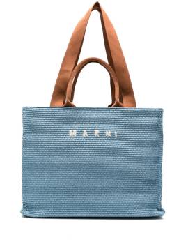 Marni Gewebter Shopper mit Logo-Stickerei - Blau von Marni