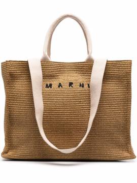 Marni Handtasche mit Logo - Nude von Marni