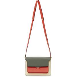 Marni Khaki and Red Saffiano Medium Trunk Bag von Marni