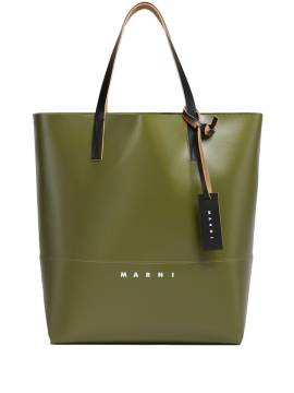 Marni N/S Shopper mit Logo-Print - Grün von Marni