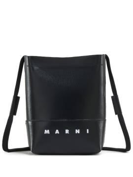 Marni Schultertasche aus Faux-Leder mit Logo - Schwarz von Marni