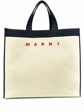Marni Shopper mit Logo-Print - Nude von Marni