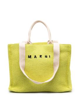 Marni Shopper mit Logo-Stickerei - Grün von Marni