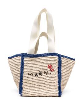 Marni Sillo Tote Bag mit Webmuster - Nude von Marni