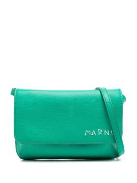 Marni logo-embroidered leather bag - Grün von Marni