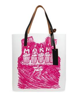 Marni Handtasche mit Logo-Print - Weiß von Marni