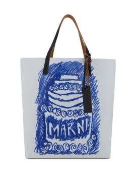 Marni Handtasche mit Logo-Print - Weiß von Marni