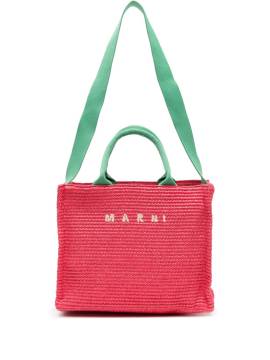 Marni Kleine Handtasche mit Raffia-Effekt - Rosa von Marni