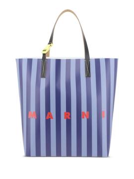 Marni Gestreifter Shopper - Blau von Marni