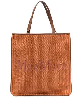 Max Mara Easybag Shopper aus Bast - Orange von Max Mara