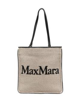 Max Mara Shopper mit Logo-Print - Nude von Max Mara