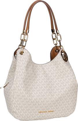 Michael Kors Lillie Large Chain Shoulder Tote MK Signature  in Beige (8.4 Liter), Handtasche von Michael Kors