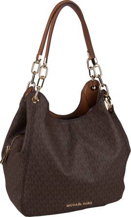 Michael Kors Lillie Large Chain Shoulder Tote MK Signature  in Braun (8.4 Liter), Handtasche von Michael Kors