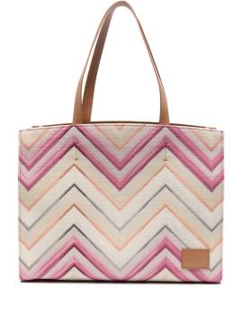 Missoni Canvas-Shopper mit Chevron-Print - Nude von Missoni