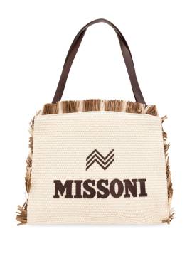 Missoni Shopper mit Logo-Patch - Nude von Missoni