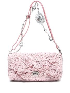 Miu Miu Pre-Owned 2010-2020s florale Bast-Schultertasche - Rosa von Miu Miu Pre-Owned