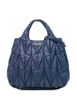 Miu Miu Pre-Owned 2010-2024 Matelasse Satchel-Tasche aus Lammleder - Blau von Miu Miu Pre-Owned