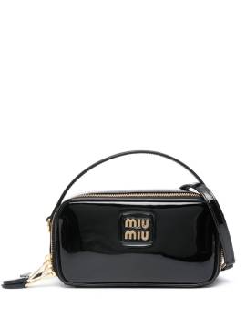 Miu Miu Handtasche mit Logo-Schriftzug - Schwarz von Miu Miu