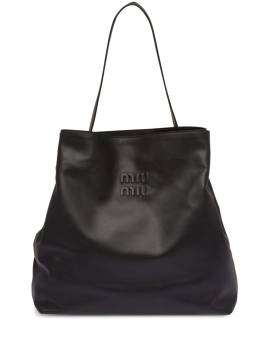 Miu Miu Schultertasche mit Logo-Prägung - Schwarz von Miu Miu