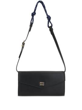 Miu Miu Schultertasche mit Logo-Schild - Schwarz von Miu Miu