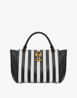 Handtasche Mit Streifen Metal Toggle von Moschino