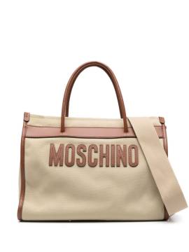 Moschino Handtasche mit Logo-Schriftzug - Nude von Moschino