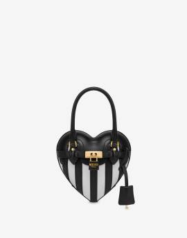 Moschino Heartbeat Bag Aus Kalbsleder Mit Streifen von Moschino