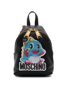 Moschino Rucksack aus Leder mit Patch-Detail - Schwarz von Moschino